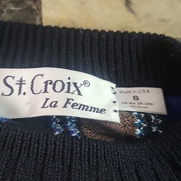 Vintage St Croix 90s Style Sweater, Le Femme, Size S - Picture 5 of 7